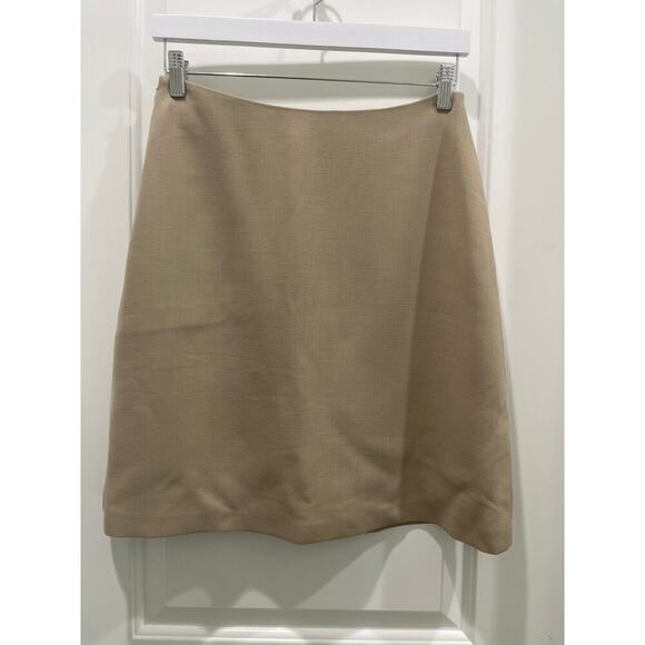 Ralph Lauren Purple Label Collection Khaki 100% Wool Mini Skirt Sz 8 - Picture 5 of 5